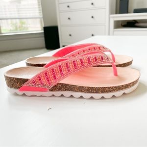 J.Mark Hot Pink Rhinestones Sandal Mary-16P